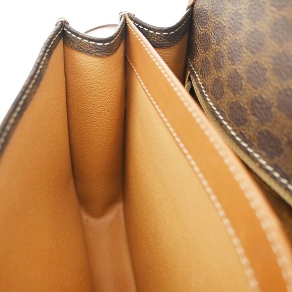 CELINE Logo Macadam Pattern Shoulder Bag PVC Leather Brown GHW Italy 62FC098 - Picture 14 of 16